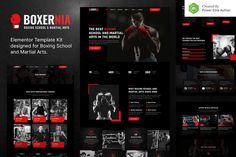 the boxing website is displayed in red and black