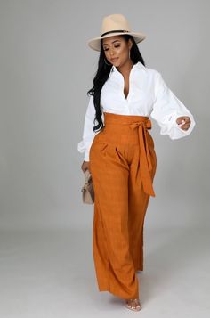 High waist wide leg straight pants with a tie.  Long and loosen pants. Chic High-waisted Tie Waist Pants, Chic High-waisted Pants With Tie Waist, Casual Wide-leg Pants With Belted Cuffs, Trendy Tie Waist Workwear Bottoms, Trendy Workwear Bottoms With Tie Waist, Wide Leg Pants With Tie Waist For Work, Workwear Wide Leg Pants With Tie Waist, Chic Tie Waist Ankle-length Pants, Chic Straight Pants With Tie Waist