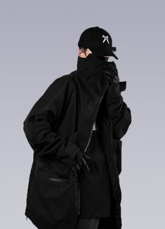 japanese high collar jacket Japanese Techwear, Japanese Coat, High Collar Jacket, Techwear Jacket, Apocalyptic Clothing, Japan Winter, Techwear Pants, Male Kimono, Urban Sophistication