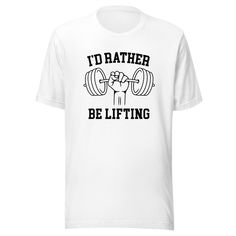 Are you looking for the perfect gift for the fitness enthusiast in your life? Look no further than the "I’d Rather Be Lifting" T-shirt from Kooskadoo! This stylish tee is perfect for any man who loves to hit the gym and lift weights. Whether they are into bodybuilding, powerlifting, or weightlifting, this T-shirt is sure to motivate them to reach their fitness goals.The I’d Rather Be Lifting T-shirt is made from high-quality activewear fabric, so it's comfortable and breathable. It's perfect for Athleisure Slogan T-shirt For Workout, Slogan T-shirt For Workout Athleisure, Athleisure Slogan Workout T-shirt, Sporty Workout T-shirt With Slogan, Sporty Text Print T-shirt For Gym, Relaxed Fit Gym T-shirt With Text Print, Workout T-shirt With Text Print And Relaxed Fit, Tri-blend Letter Print Workout T-shirt, White Letter Print T-shirt For Training