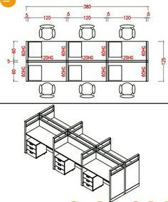 an office desk with three drawers and two cupboards in the same area, measurements for each