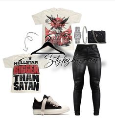 Red Graphic Tee Outfit Black Women, Las Vegas Baddie Outfit, Rich Owen Outfit, State Fair Outfits Black Women, Powerhouse Outfit Ideas, Purple Dunks Outfit Black Women, Cristian Zerotre Outfits, Christian Zero Tre Outfits, Concert Clothes Ideas