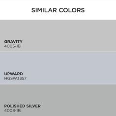 the different shades of gray paint are shown in this color guide for furniture and home decor