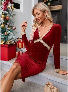 JJ's House No Appliques Lace Velvet Mini V-Neck Fall Spring Winter Bodycon Stretch Fabric NO Burgundy S Height:5.7ft(174cm) Bust:33.5in(85cm) Waist:26in(66cm) Hips:36in(91cm) Dress. #JJ's House #No #AppliquesLace #Velvet #Mini #VNeck #Fall #Spring #Winter #Bodycon #StretchFabric #NO #Burgundy #S #Dress House Dresses, Velvet Mini Dress, House No, Winter Dress, Velvet Lace, Mini Velvet Dress, House Dress, Mini Dresses, Winter Dresses