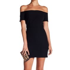 Line & Dot Cecil Off The Shoulder Bodycon Mini Dress. Black. New With Tags! Sold On Revolve. Lightly Padded Bust. Fully Lined. Size Small. Black Off-shoulder Dress For Work, Black Feather Dress, Off Shoulder Lace Dress, Fuschia Dress, Zebra Print Dress, Line Dot, Womens Shift Dresses, Mini Dress Black, Off The Shoulder Dress