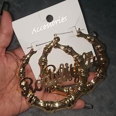 Brand New. Super Cute, Never Worn Gold "Royalty" Hoop Earrings. Big And Have Some Weight To Them. - Bundle With 3 Other $4 Items And Bundle Offer For $10 (Save $6) Hoop Earrings Big, Earrings Big, Dope Jewelry, Jewelry Brand, Cute Swag Outfits, Big Earrings, Gold Hoops, Earrings Color, Swag Outfits