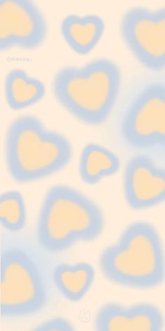 an abstract background with blue and yellow hearts