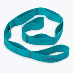 a teal colored lanyard strap with the number 1 on it