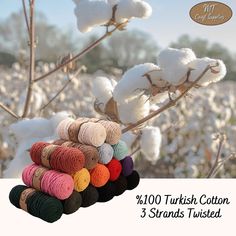 the cotton is all different colors and sizes