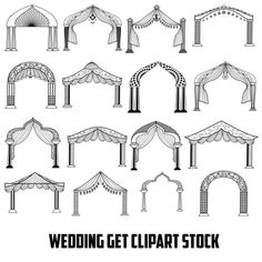 a set of different types of wedding archs