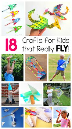 flying crafts for kids Airplane Crafts For Kids, Diy Kites, Easy Arts And Crafts, Crafts For Boys, Paper Airplanes, Fun For Kids, Crafts For Kids To Make, Fun Craft, Camping Crafts