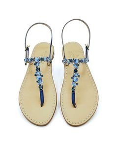 Navy Blue Licampi Jewel Sandals with navy blue laminated leather straps, natural leather sole jewel accessory with light blue, blue and natural crystals Swarovski certificate. Jewel Sandals, Jeweled Sandals, Zegna Shoes, Prada Leather, Gorgeous Bags, Card Holder Leather, Beautiful Shoes, Natural Leather, Blue Leather