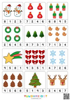 christmas themed worksheet for kids to practice counting and subtracing the numbers