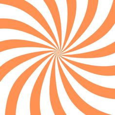 an orange and white striped background with swirls in the center, forming a spiral