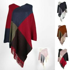 Women Cloak Tassels Knit Sweater Batwing Poncho Pullover Coat Autumn Outwear Top Note: 1. Due to the light and screen setting difference, the item's color may be slightly different from the pictures. 2. Please allow 2-3 cm discrepancy due to different measurement methods. Size: sleeve: 53 cm/20.87 in; length: 83 cm/32.68 in Package includes: 1 pc Material: acrylic blend Color: as the picture shows SKU: 239-114 PZ Happy shopping. Thanks! Happy shopping. Thanks! Happy shopping. Thanks! Happy shopp Acrylic Poncho Shawl For Fall, Acrylic Shawl Poncho For Fall, Multicolor Long Sleeve Cape For Winter, Multicolor Long Sleeve Winter Cape, Multicolor Long-sleeved Winter Cape, Oversized Acrylic Poncho In Casual Style, Casual Oversized Acrylic Poncho, Poncho Pullover, Autumn Outwear