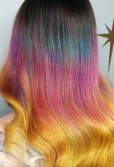 Neon Hair Color, Phoenix Hair, Highlights Ombre, Winnipeg Canada, Multi Colored Hair