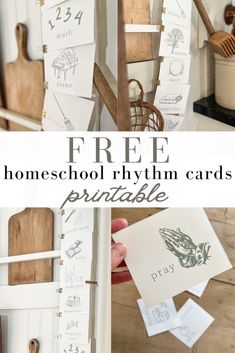 free printables for homeschool rhythm cards to use in the kitchen