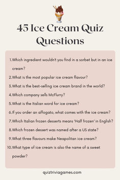 an ice cream quiz question with the words, which is what to put in it