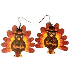 Wood Earrings “Give Thanks” Turkey Fall Colors!! Wooden Turkey, Holiday Attire, Turkey Design, Wood Care, Fall Earrings, Earrings Christmas, Earrings Women, Earring Crafts, Holiday Jewelry