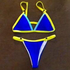 Beautiful Never Worn Bikini Blue And Yellow, Bright Blue, Yellow Blue, Womens Swim, Blue Yellow, Swimming, Color Blue, Yellow, Full Service