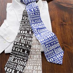 Personalized Men's Ties - Repeating Name - 11758 Diy Fashion Trends, Ties Mens Fashion, Personalized Tie, Mens Ties, Swag Men, Wedding Info, Diy Fashion Clothing, Men's Tie, Create Diy