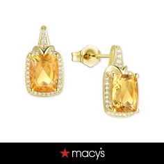 in stock Macy's Gold Wedding Earrings, Macy's 14k Gold Wedding Earrings, Macy's Yellow Gold Cubic Zirconia Earrings, Macy's Matching Earrings For Formal Occasions, Macy's Yellow Gold Jewelry With Prong Setting, Gold Diamond Earrings From Macy's As A Gift, Macy's Gold Diamond Earrings For Anniversary, Macy's Gold Earrings With Diamond Accents, Formal Yellow Jewelry With Halo Design