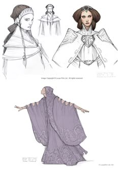 some drawings of different types of clothing