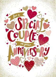 the words i am a special couple on your anniversary are surrounded by hearts and arrows