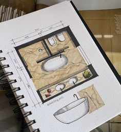 a drawing of a bathroom with toilet and sink