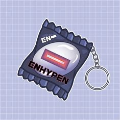 an enhypen keychain is shown with the word enhypen on it