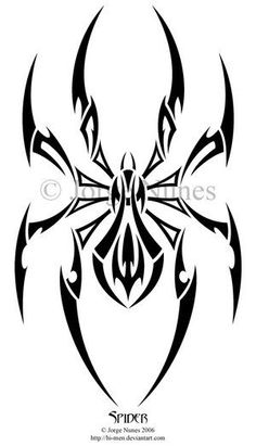 an abstract spider tattoo design on a white background