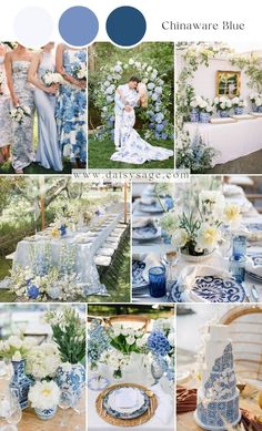 blue and white wedding color scheme