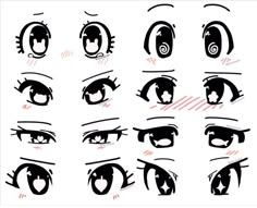 an image of various eyes with different shapes and haircuts on the upper half of each eye