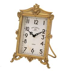 PRICES MAY VARY. 【 Dimensions 】 - 8.78 x 6.1 x 1.77 inches. This antique golden clock is the perfect size for a shelf mantel, or on any table top 【 Non-Ticking 】 - Quiet and smooth sweeping quartz movement and second hand, precise quartz movements ensure accurate time 【 Battery Operated 】- Decorative tabletop clock operates on a accurate quartz movement, energy saving and environmental protection. Powered by 1 AA battery (Not included) 【 Classy Vintage Style 】 - Our small desk clocks are made wi Antique Mantel Clocks Fireplace, Antique Table Vignetts, Above Fireplaces Clocks, Antique Clock On Shelf Images, Table Clock Living Room, Vintage Sign In Table For Wedding, Chic Cheap Travel Satchel, Antique Clock On Shelf, Luxury Classic Moccasins For Office