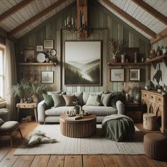 a living room filled with furniture and lots of wood flooring on top of a wooden floor