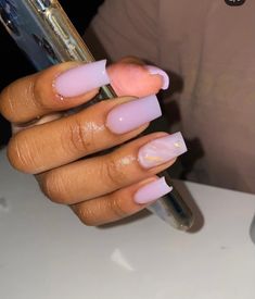 Modest Nails, Nail Inspo 2023, Short Nails Inspo, Birthday Nail Ideas, Pink Tip Nails, Short Nails Ideas, Blue Glitter Nails, Purple Acrylic Nails, Back To School Nails