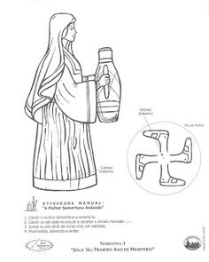 an image of the virgin mary holding a bottle and a small object in her hand