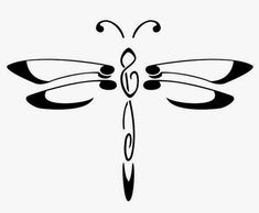 a black and white drawing of a dragonfly on a white background with the letter e