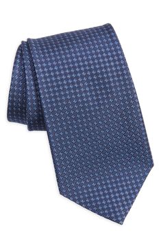 Small, neat geometries bring understated distinction to a tie crafted from Italian silk jacquard and styled to elevate any formal or semiformal look. 3 1/4" width; 58" length 100% silk Dry clean Made in Italy Elegant Patterned Ties For Formal Occasions, Classic Patterned Suit And Tie Accessories For Formal Occasions, Elegant Formal Patterned Ties, Elegant Patterned Ties For Semi-formal Occasions, Luxury Navy Ties For Semi-formal Occasions, Luxury Silk Ties For Semi-formal Occasions, Luxury Silk Classic Ties, Luxury Navy Standard Ties, Luxury Classic Paisley Print Ties