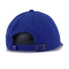 Adjustable hat. Cap is "One Size Fits Most" (OSFM). Rangers staple. Hat Material: 100% CottonCrown: Dark Royal BlueVisor: Dark Royal BlueButton: Dark Royal BlueUndervisor: Dark Royal BlueFront Logo: White/RedSide Logo: WhiteStrap: Dark Royal Blue Helmet Hat, World Baseball Classic, New Era 9forty, 47 Brand, Blue T, New Era 59fifty, Philadelphia Phillies, Texas Rangers, Logo Color