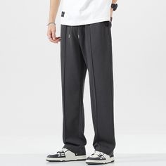 GTRG cotton and polyester-blend lounge pants, drawstring at elasticized waistband, four-pocket styling, paneled construction. Composition - 82% Cotton, 18% Polyester Asian Sizing: Size Up 1 Size For US/EU Fit Size Up 2 Sizes For US/EU Baggy Fit Model: 178cm/59kg 5’10/130lbs wearing size XL Joggers With Drawstring Straight Leg, Casual Straight Leg Sweatpants With Drawstring, Baggy Straight Leg Drawstring Sweatpants, Baggy Straight-leg Drawstring Sweatpants, Casual Sweatpants With Drawstring And Straight Legs, Baggy Straight Leg Sweatpants With Drawstring, Solid Cotton Sweatpants With Elastic Side Panels, Cotton Joggers With Drawstring And Straight Legs, Casual Solid Pants With Functional Drawstring