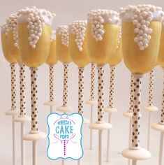 there are many cake pops on the stick