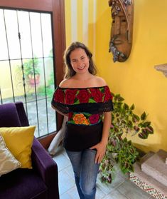 Mexican floral peasant blouse, with dropped shoulder, fresh blanket, floral embroidered, blouse with multicolored embroidery. This blouse is one size and fits S/M/L Belt not included Embroidered blouses are a tradition for women of all cultures in Mexico, with striking colors. Blouse made of blanket and embroidered in an artisanal machine. We ship anywhere in the word, from Tepic, Nayarit, mx. Made by artisans from Oaxaca, Mx We recommend washing by hand with cold water, tender in the shade, to Multicolor Folk Top For Fall, Fitted Casual Tops For Fiesta, Casual Fitted Tops For Fiesta, Multicolor Embroidered Blouse For Cinco De Mayo, Cotton Tops With Floral Embroidery For Cinco De Mayo, Spring Fiesta Blouse, Casual Floral Embroidery Blouse For Fiesta, Casual Floral Embroidered Blouse For Fiesta, Bohemian Cotton Tops For Fiesta