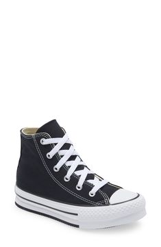 Scaled down for kids, this canvas sneaker with an iconic high-top silhouette offers ‘70s-inspired style and features an EVA foam platform midsole. Textile upper and lining/rubber sole Imported High-top Canvas Sneakers For School, High-top Cotton Sneakers For School, Converse Cotton Sneakers For School, Black High-top Canvas Shoes For School, Converse High-top Sneakers For School, Black Cotton High-top Sneakers, Converse Cotton High-top Sneakers, Converse High-top Cotton Sneakers, Black Converse Mid-top Platform Sneakers