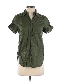 J.Crew Short Sleeve Button Down Shirt Size: 0 Tops - used. 100% COTTON | J.Crew Short Sleeve Button Down Shirt: Green Tops - Size 0 Olive Green Shirt, J Crew Shorts, Green Tops, Green Shorts, Olive Green, Short Sleeves Tops, Button Downs, J Crew, Button Down Shirt