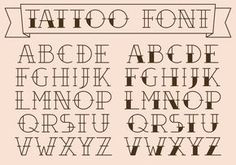 the font and numbers for tattoo font