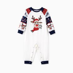 Get into the festive mood with our matching family Christmas pajama sets! Celebrate with your loved ones in these cozy and comfortable pajamas, featuring a playful reindeer design on the top and festive Christmas patterns on the pants.
* Please add each size separately to your shopping cart
* Piece of Product: Each size includes 1 set of pajamas (1 top+1 bottom), or 1 romper, or 1 pet bandana
* Product Features: Family matching pajama sets 
* Fabric Characteristics: Soft and breathable 
* Neckline: Round neck 
* Sleeves: Long raglan sleeves 
* Style: Festive reindeer design on top and Christmas patterns on pants 
* Fit: Regular fit 
* Length: Moderate length 
* Source of Goods: Imported 
* Supplier: PatPat Reindeer Pajamas, Red Nose Reindeer, Baby Size Chart, Christmas Pajama Set, Matching Sweaters, Pajamas Sets, Kimono Pattern, Family Christmas Pajamas, Matching Family Pajamas