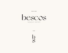 the logo for bescos makeup artist is shown in black on a white background