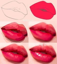 different types of lipstick are shown in this image, including the lips and mouth shapes