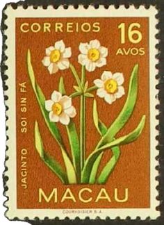 a stamp with flowers on it and the words correos 16 avo's